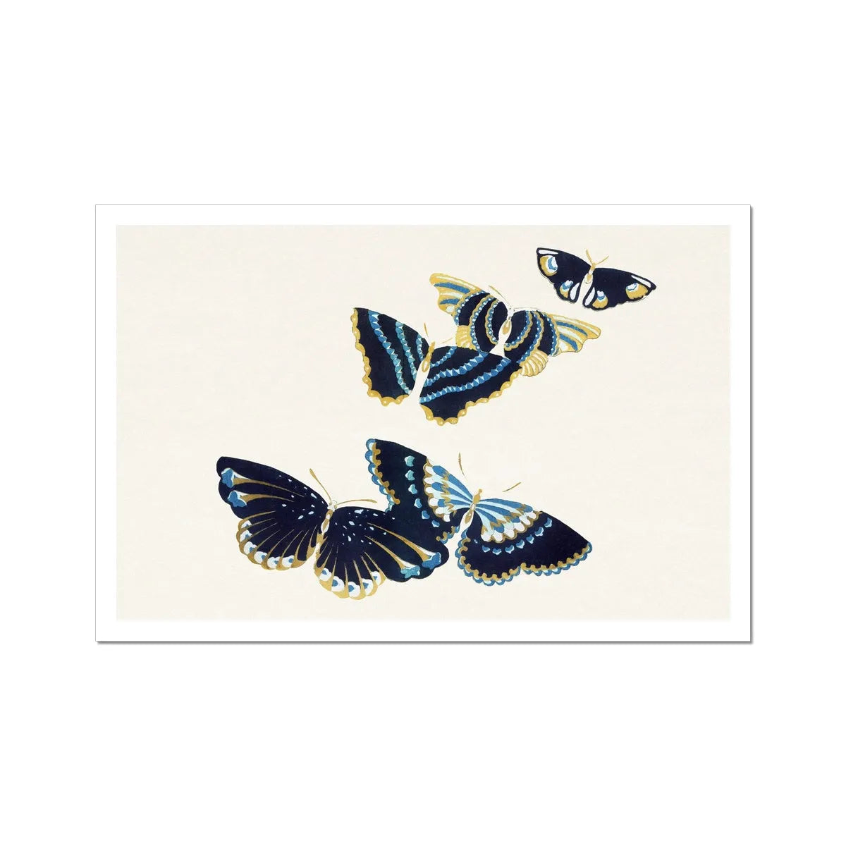 Japanese Blue Butterflies Too - Kamisaka Sekka Art Print - 24’x16’ - Posters Prints & Visual Artwork - Aesthetic Art
