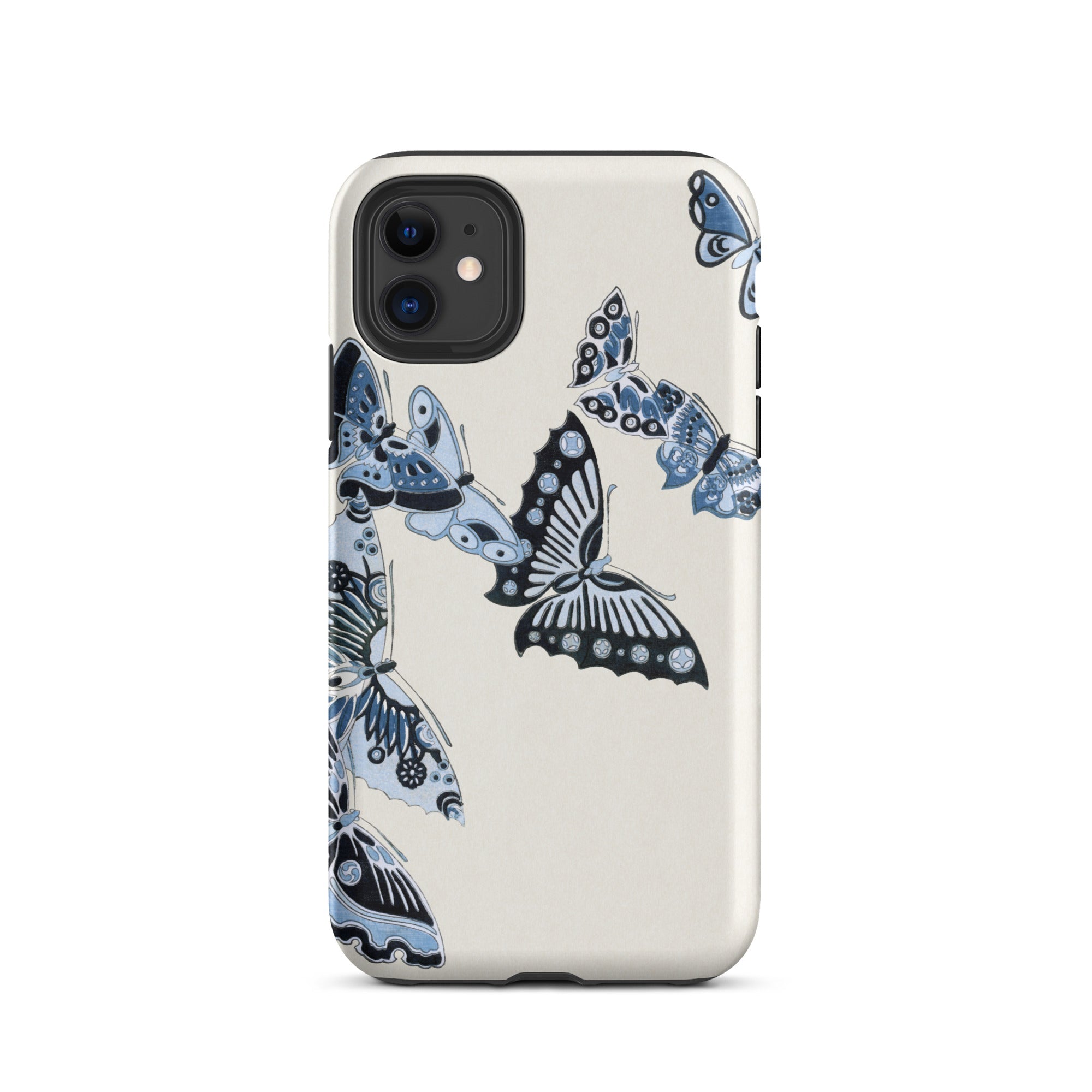 Japanese Blue Butterflies Kamisaka Sekka Iphone Case, 11 / Matte, Butterfly Patterned Phone Case