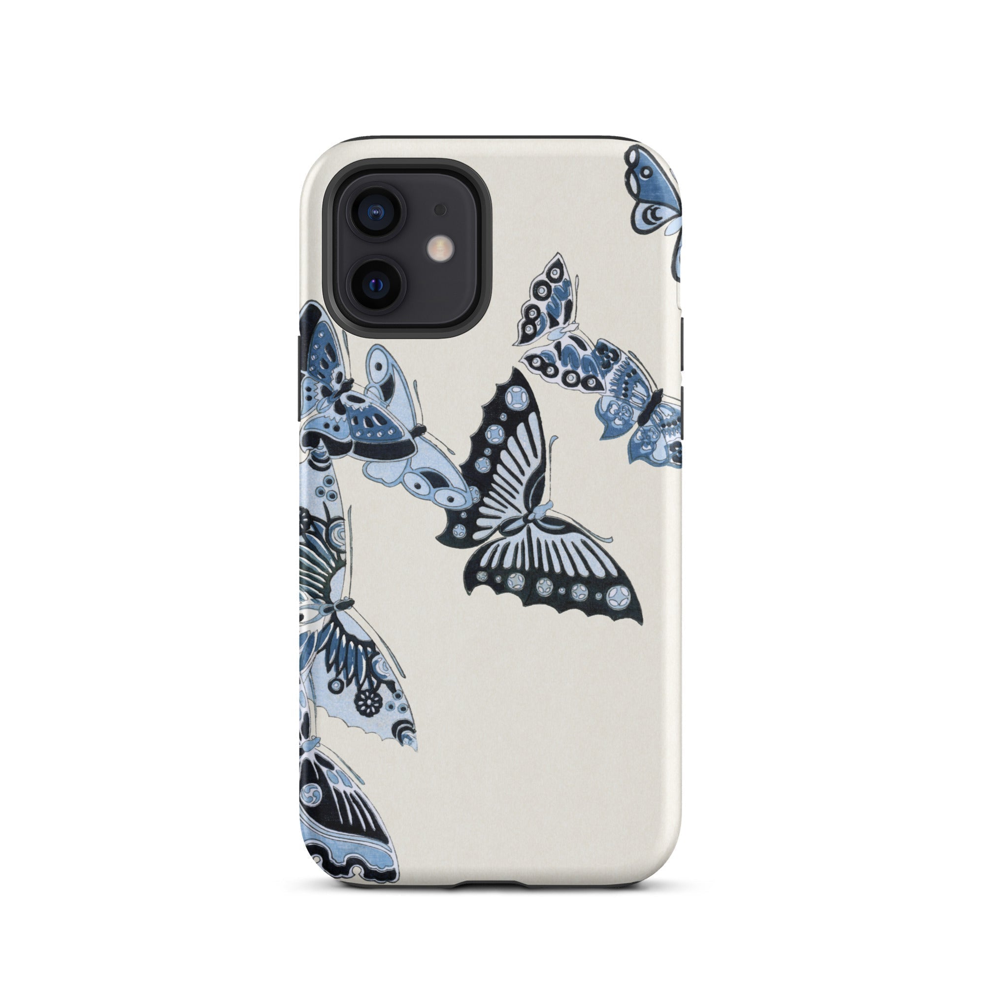 Japanese Blue Butterflies Kamisaka Sekka Iphone Case, 12 / Matte, Butterfly Patterned Phone Case