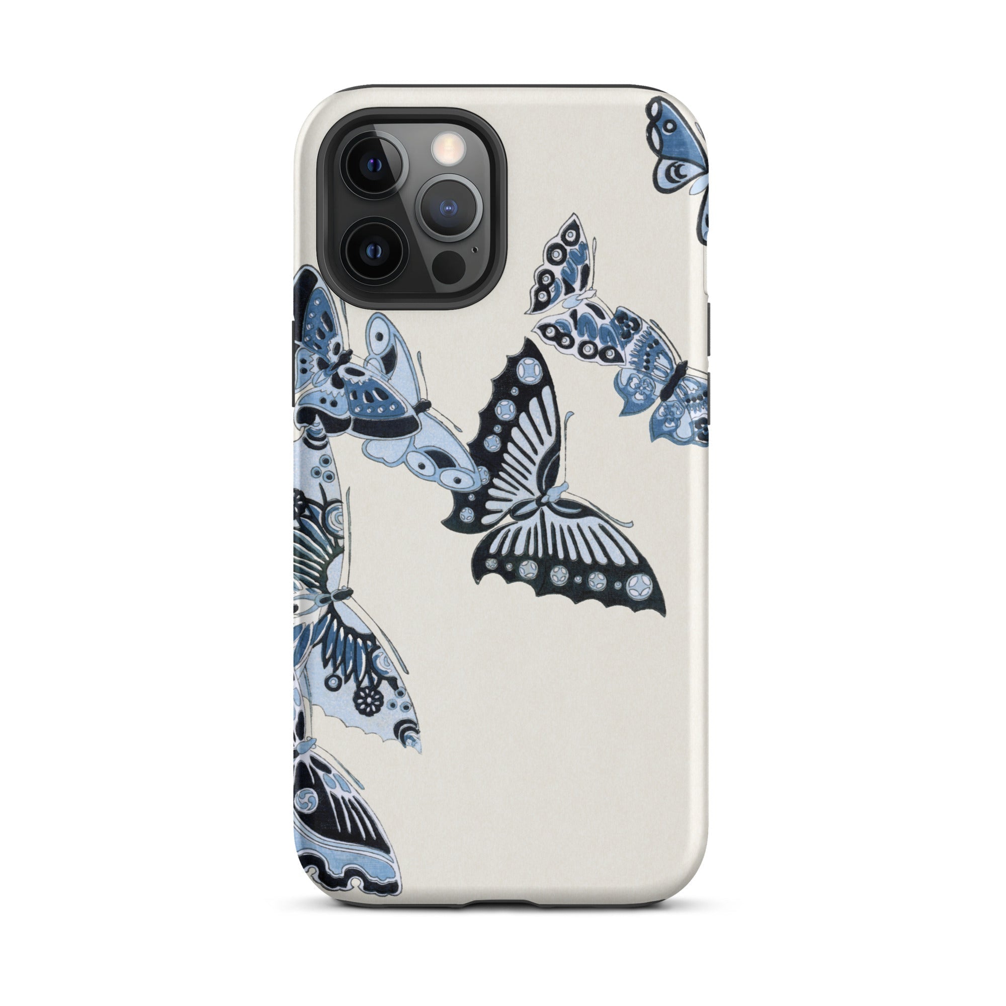 Japanese Blue Butterflies Kamisaka Sekka Iphone Case, 12 Pro Max / Matte, Butterfly Patterned Phone Case