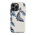 Japanese Blue Butterflies Kamisaka Sekka Iphone Case, 13 Pro Max / Matte, Butterfly Patterned Phone Case