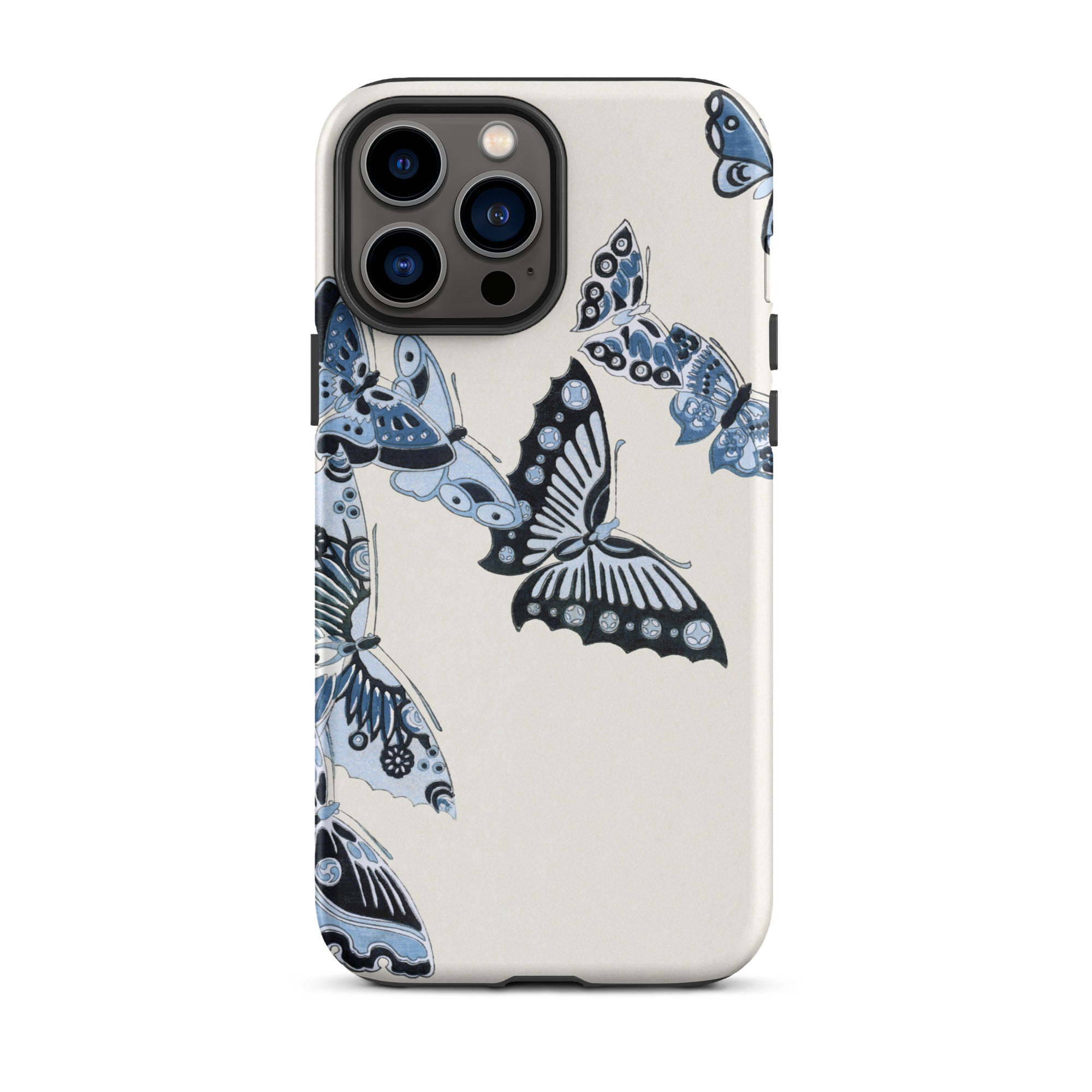 Japanese Blue Butterflies Kamisaka Sekka Iphone Case, 13 Pro Max / Matte, Butterfly Patterned Phone Case