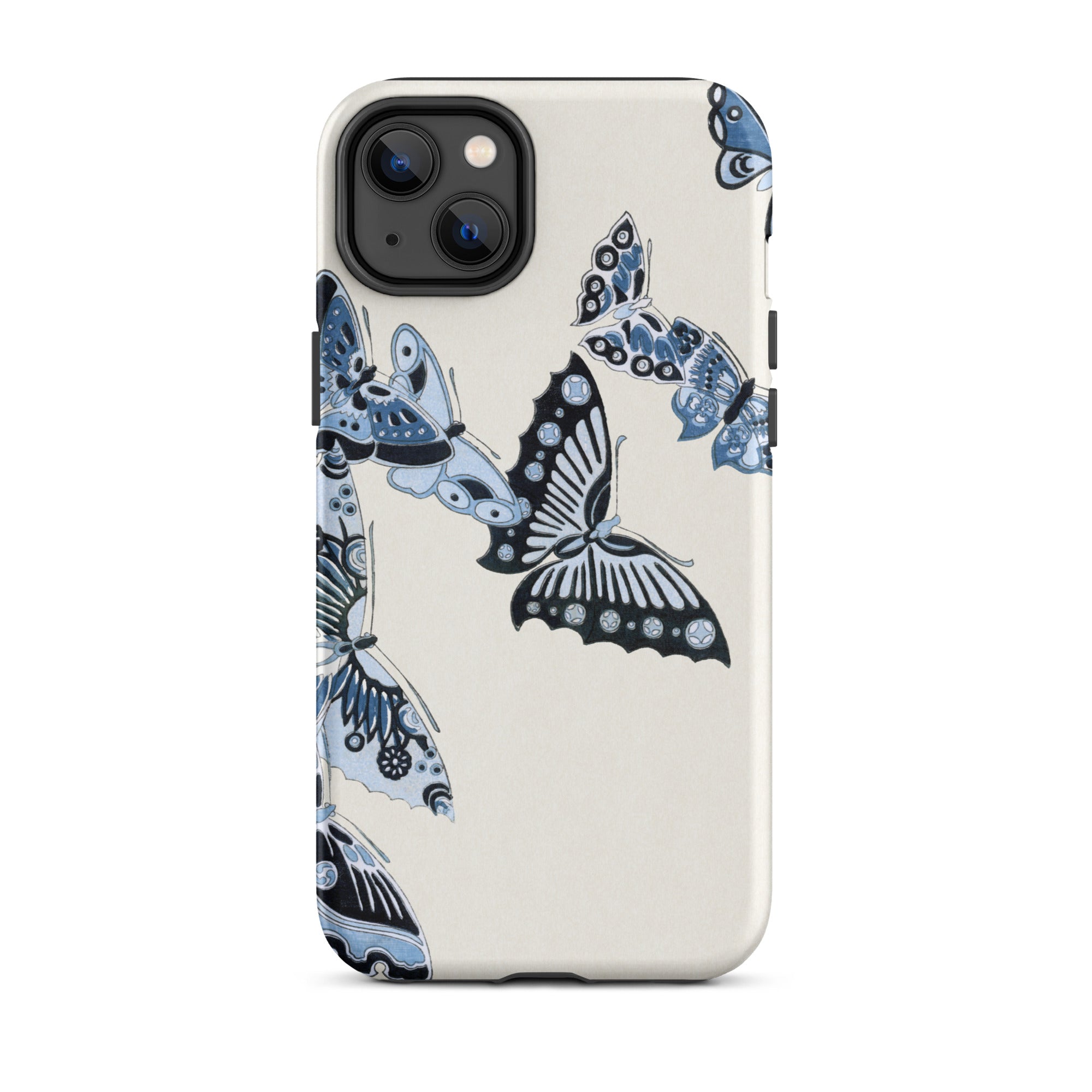 Japanese Blue Butterflies Kamisaka Sekka Iphone Case, 14 Plus / Matte, Butterfly Patterned Phone Case