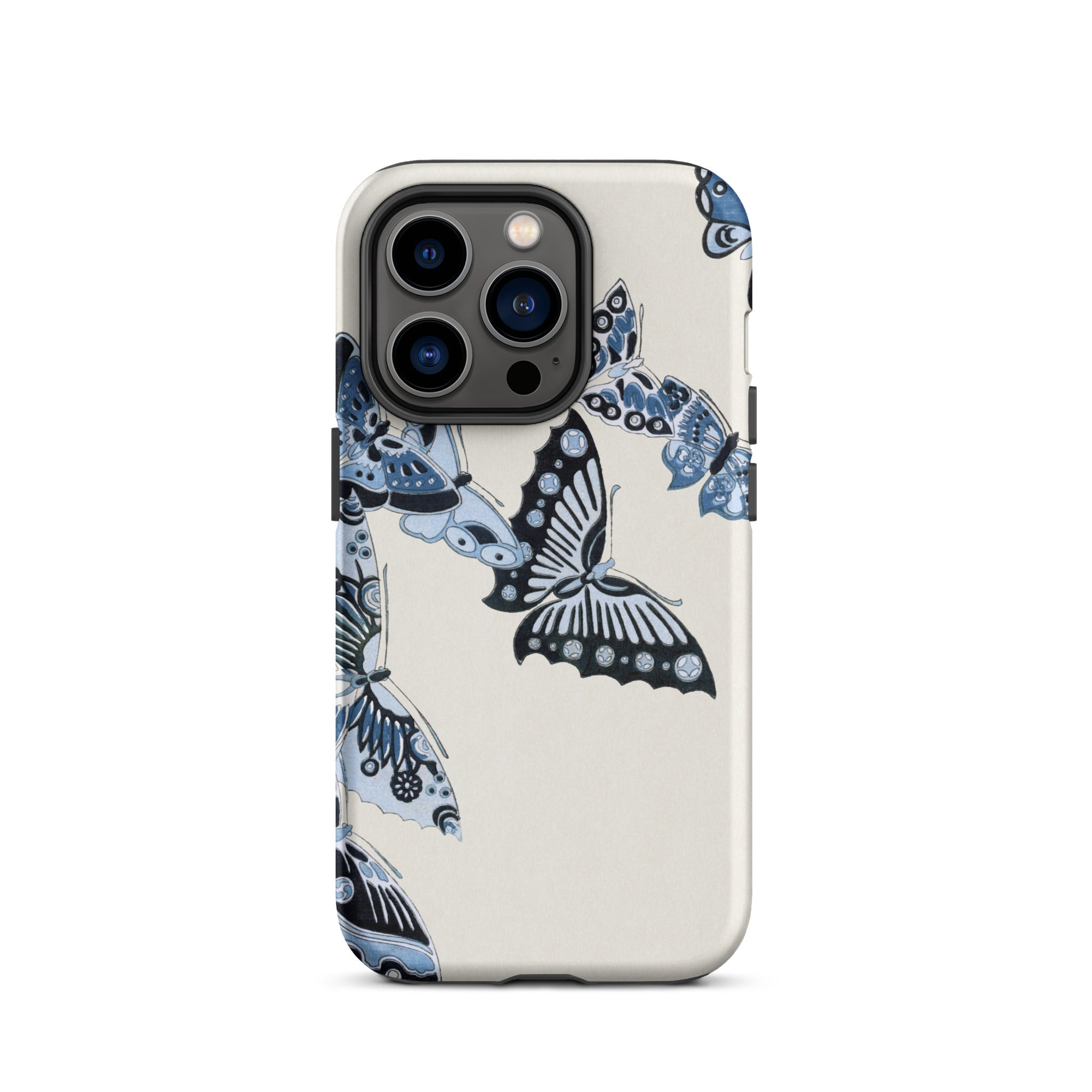 Japanese Blue Butterflies Kamisaka Sekka Iphone Case, 14 Pro / Matte, Butterfly Patterned Phone Case