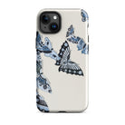 Japanese Blue Butterflies Kamisaka Sekka Iphone Case, 15 Plus / Matte, Butterfly Patterned Phone Case