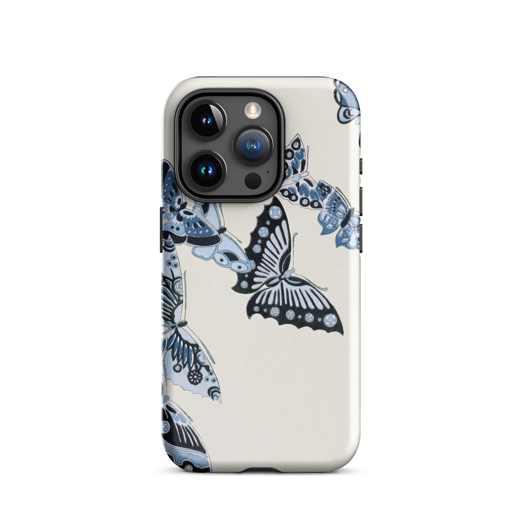 Japanese Blue Butterflies Kamisaka Sekka Iphone Case, 15 Pro / Matte, Butterfly Patterned Phone Case