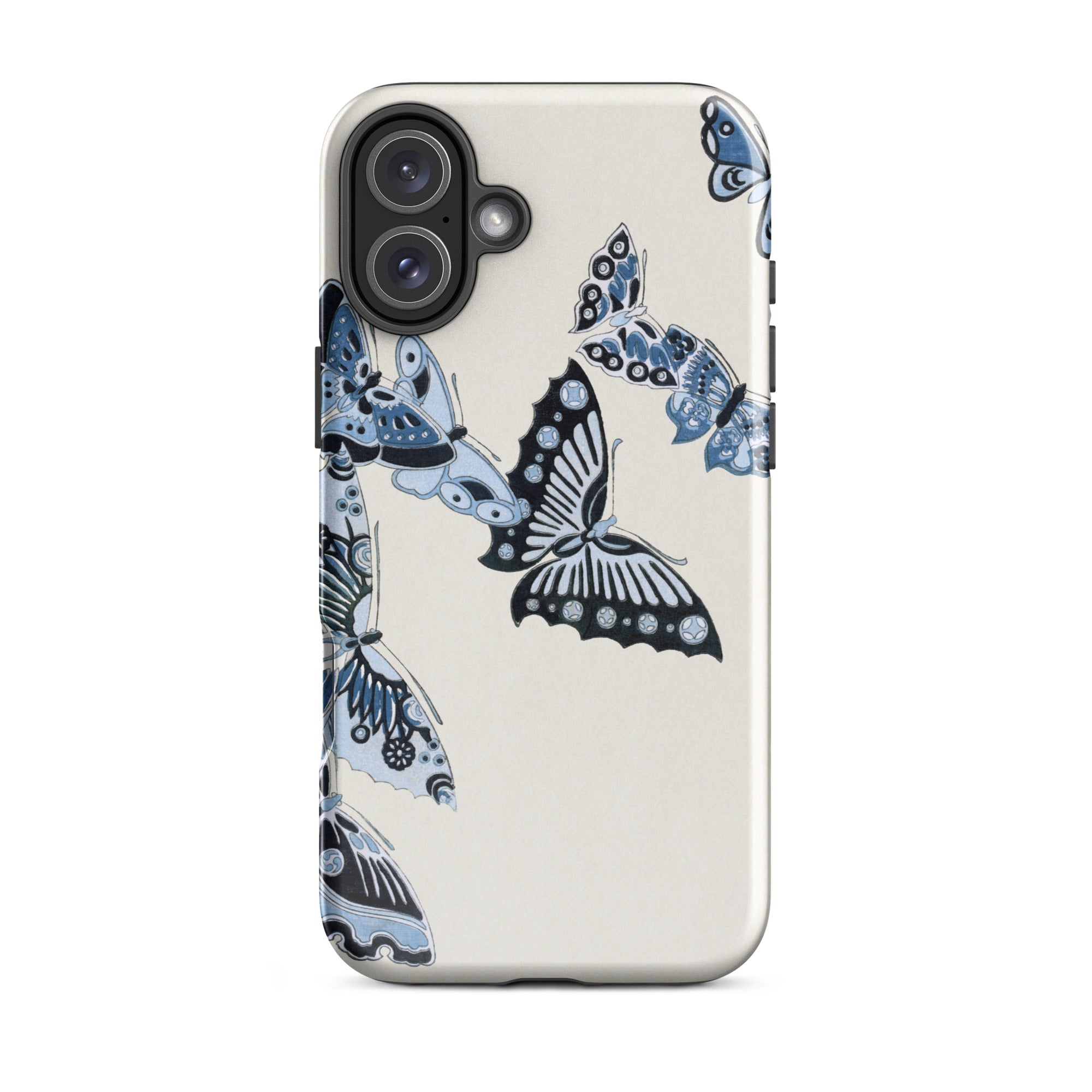Japanese Blue Butterflies Kamisaka Sekka Iphone Case, 16 Plus / Matte, Butterfly Patterned Phone Case