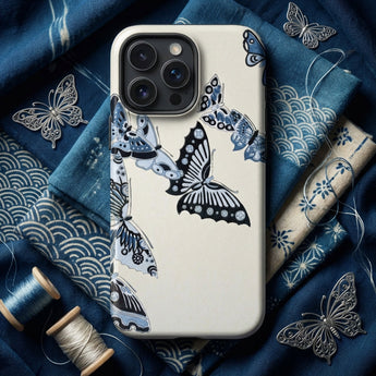 Japanese Blue Butterflies - Kamisaka Sekka Phone Case, Mobile Cases, Toby Leon