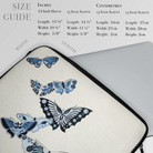 Japanese Blue Butterflies - Kamisaka Sekka Laptop Sleeve, Laptop Sleeve Blue Butterfly Designs Size Guide