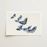 Japanese Blue Butterflies - Kamisaka Sekka Meiji Art Print / Canvas Rectangular Cluster Intricately Designed Shades Sekka’s, Japan’s