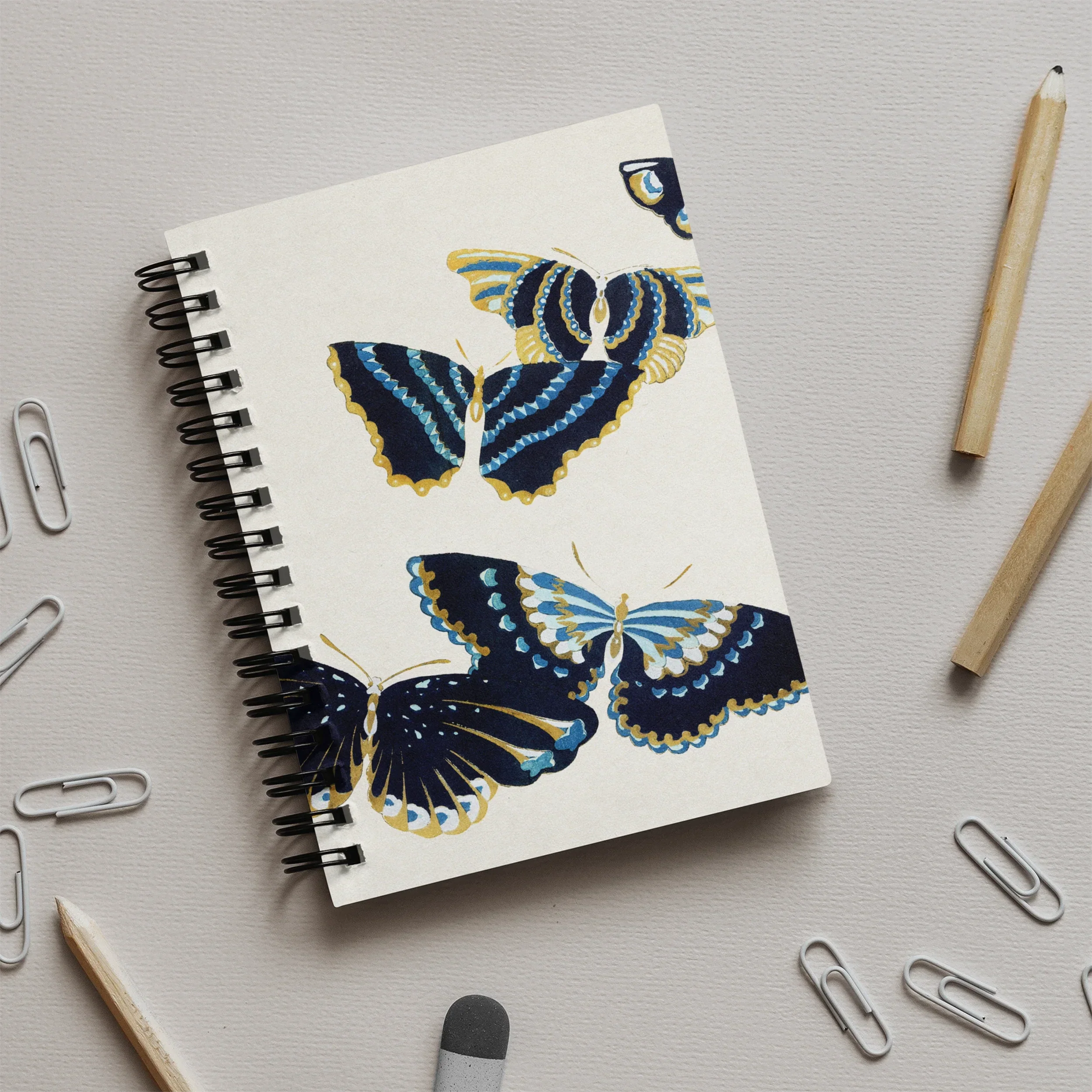 Japanese Blue Butterflies too - Kamisaka Sekka Notebook Notebooks & Notepads