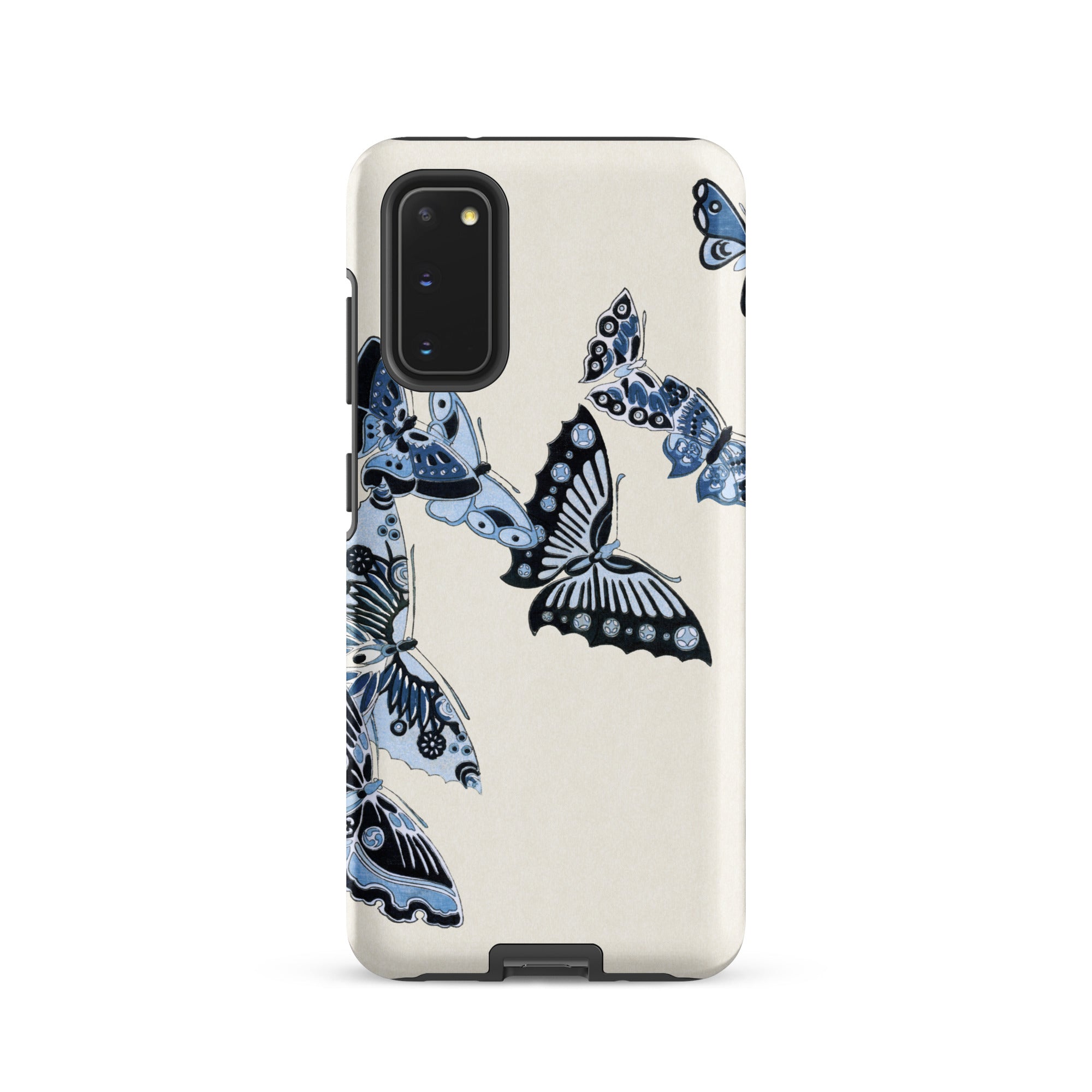 Japanese Blue Butterflies Kamisaka Sekka Samsung Case, Galaxy S20 / Matte, White Phone Case Blue Butterfly Pattern