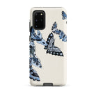 Japanese Blue Butterflies Kamisaka Sekka Samsung Case, Galaxy S20 Plus / Matte, White Smartphone Case Blue Butterfly Designs