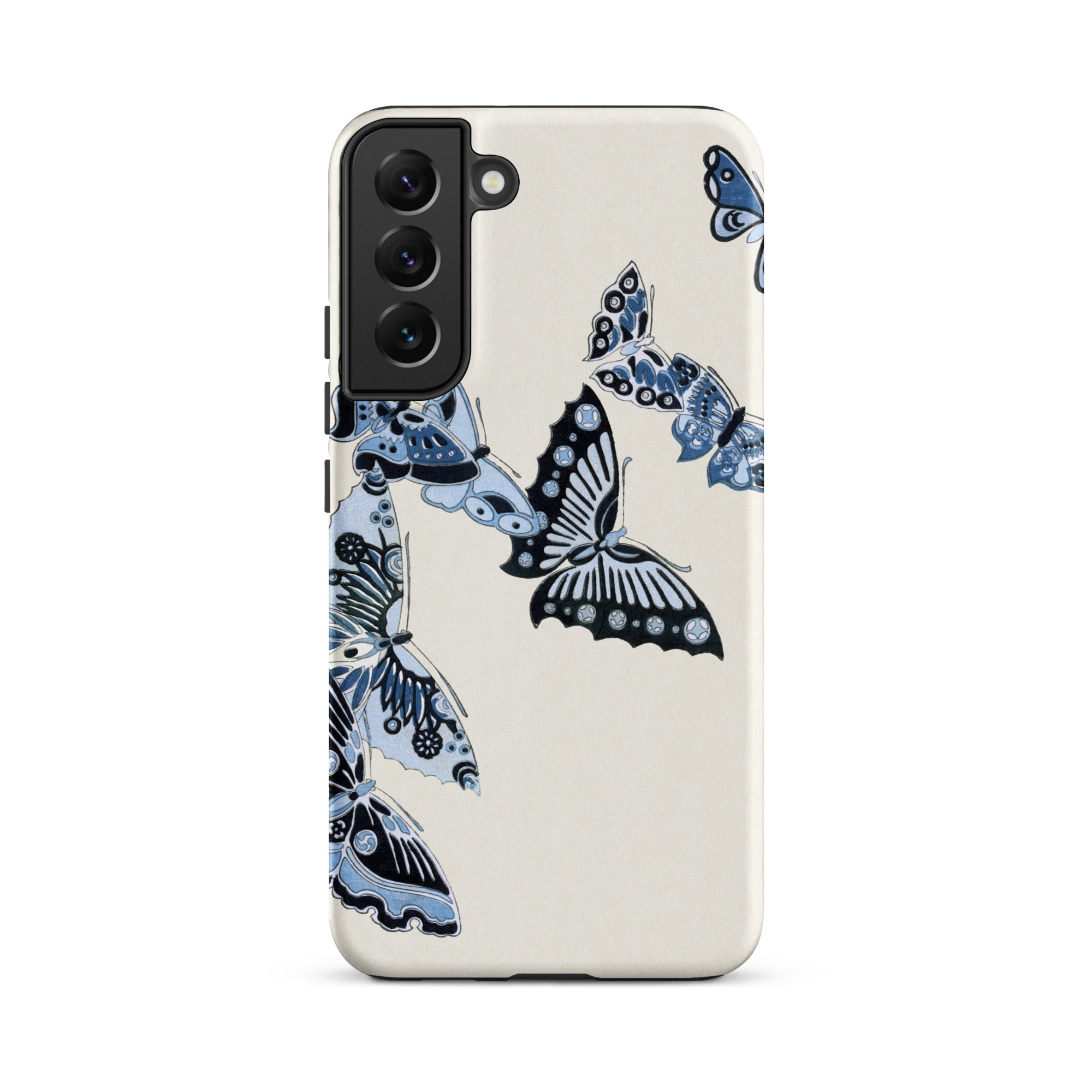 Japanese Blue Butterflies Kamisaka Sekka Samsung Case, Galaxy S22 Plus / Matte, Smartphone Case Blue Butterfly Pattern