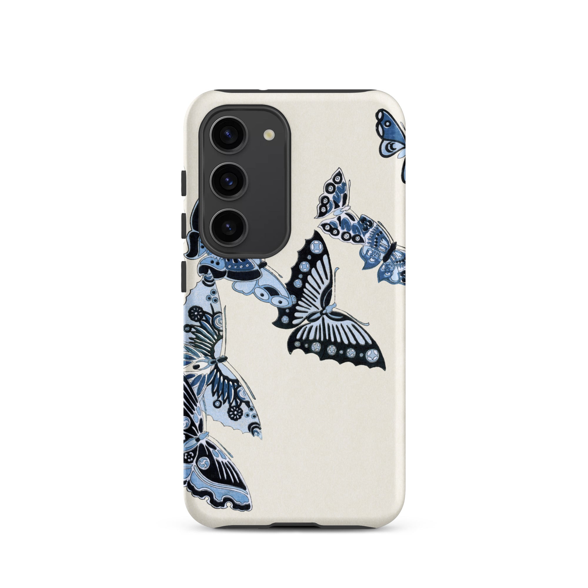 Japanese Blue Butterflies Kamisaka Sekka Samsung Case, Galaxy S23 / Matte, Smartphone Case Blue Butterfly Pattern
