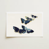 Japanese Blue Butterflies too - Kamisaka Sekka Art Print / Canvas Rectangular Four Intricately Illustrated Navy, Japan’s Artistic
