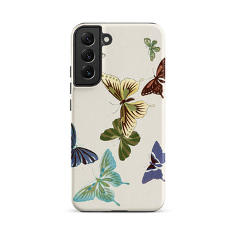 Japanese Butterflies 1 - Kamisaka Sekka Phone Case Samsung Galaxy S22 Plus / Matte Beige Phone Case Adorned Vibrant Array Illustrated