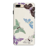 Japanese Butterflies 2 - Kamisaka Sekka Phone Case Iphone 8 Plus / Matte Phone Case Decorated Colorful Butterfly Patterns Purple Blue