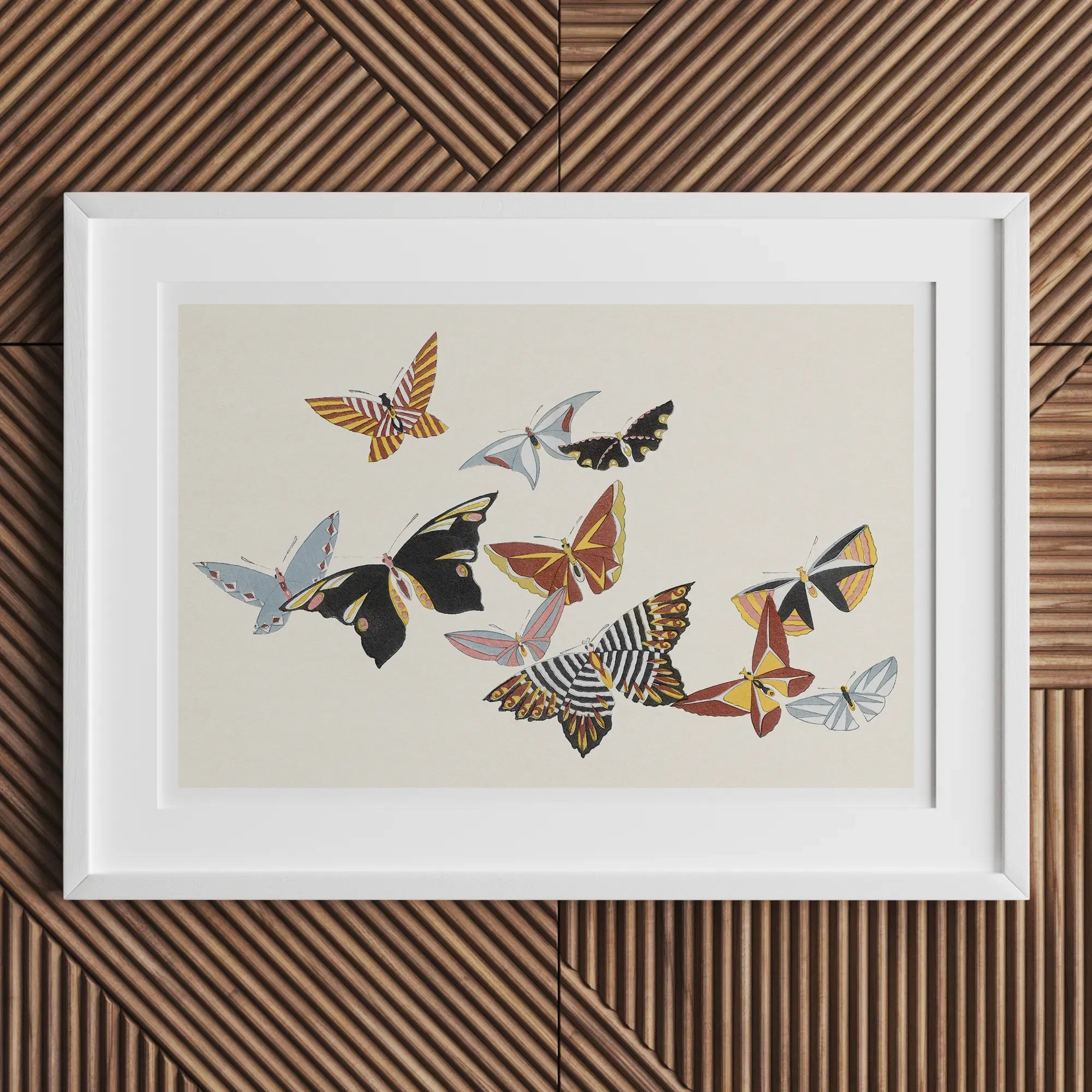 Japanese Butterflies - Kamisaka Sekka Fine Art Print - Posters Prints & Visual Artwork - Aesthetic Art