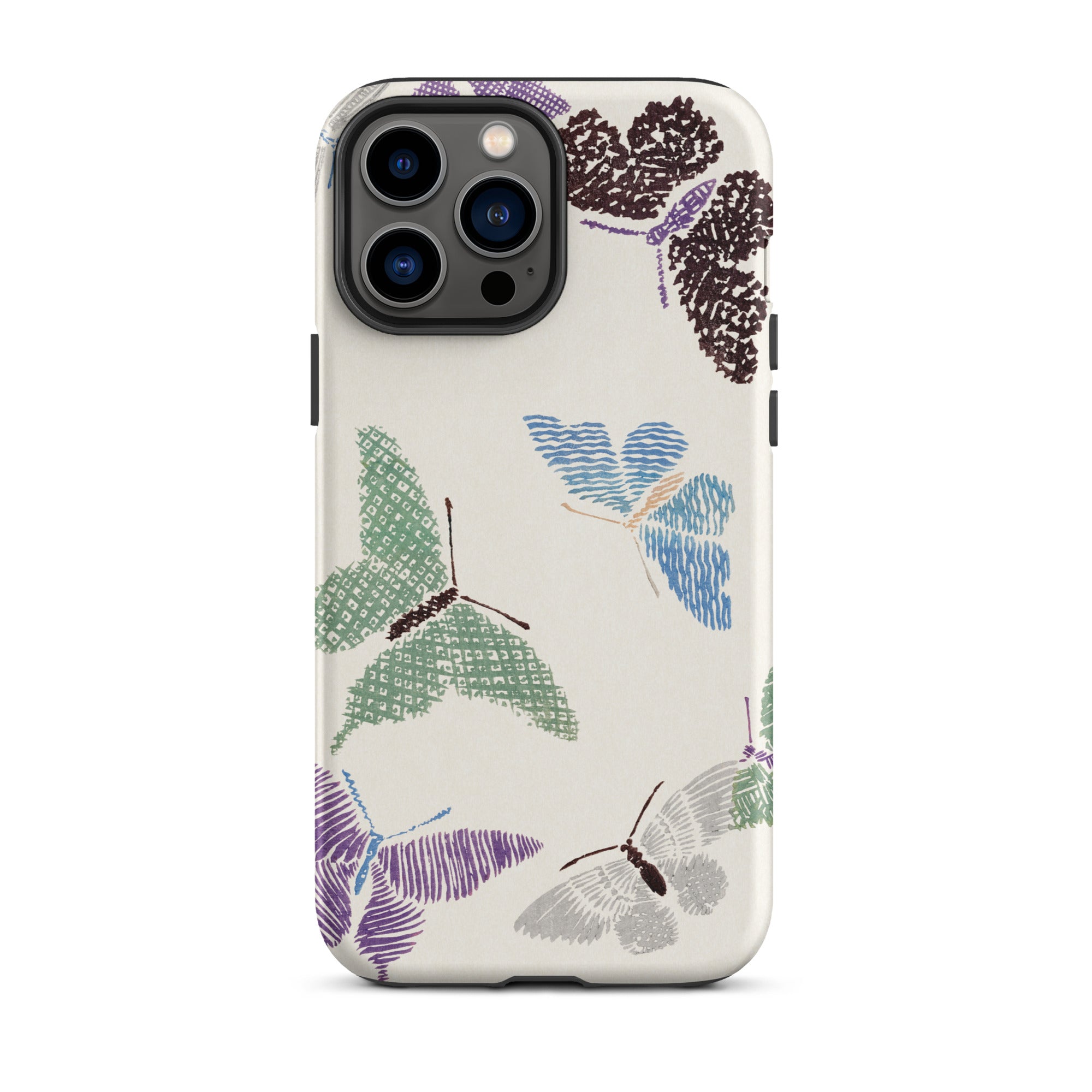 Japanese Butterflies Kamisaka Sekka Iphone Case, 13 Pro Max / Matte, Butterfly Patterned Phone Case