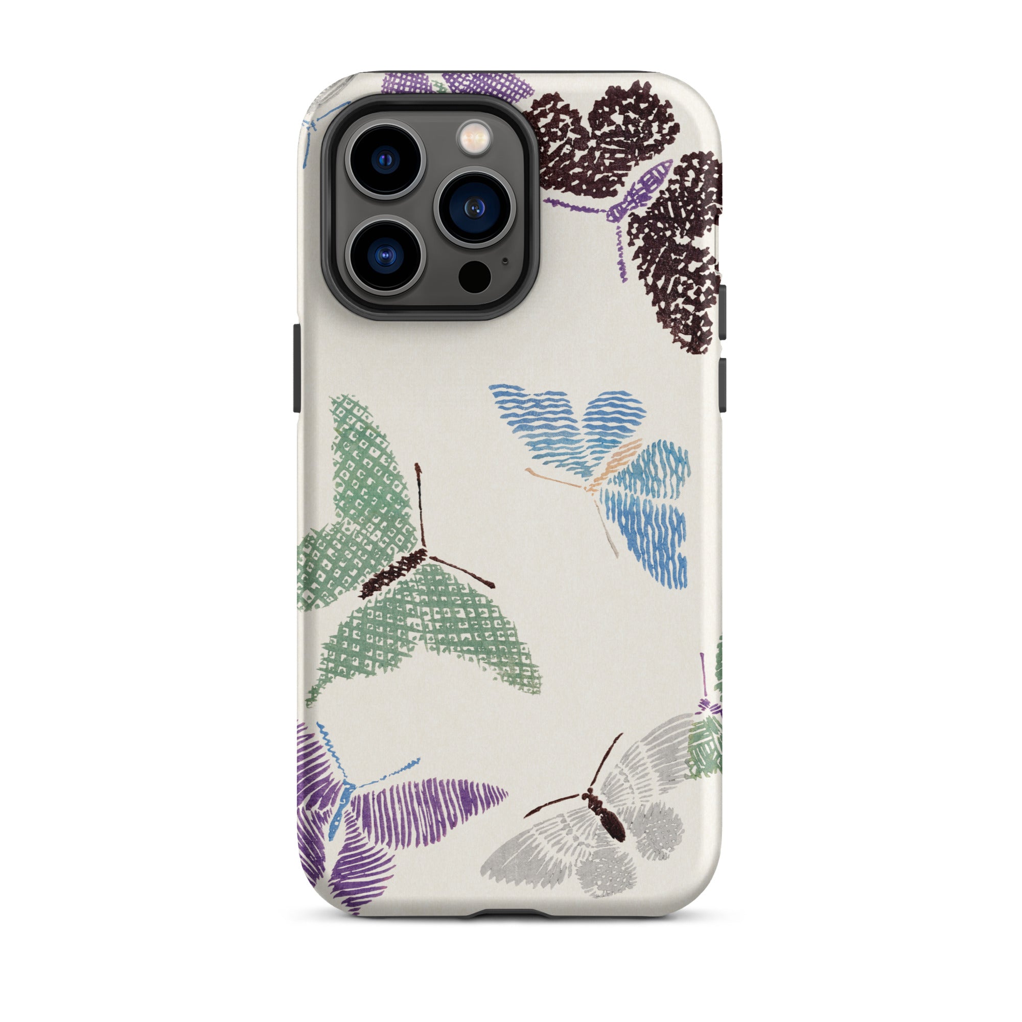 Japanese Butterflies Kamisaka Sekka Iphone Case, 14 Pro Max / Matte, Butterfly Patterned Phone Case