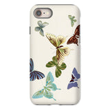 Japanese Butterflies - Kamisaka Sekka Iphone Case, 8 / Matte, Phone Case Decorated Colorful Butterfly Illustrations Cream Background
