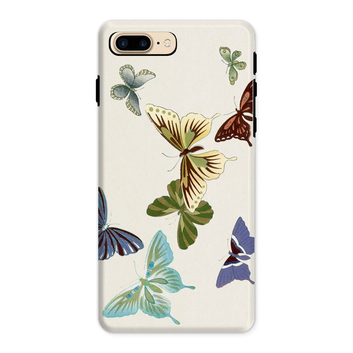 Japanese Butterflies Kamisaka Sekka Iphone Case, 8 Plus / Matte, Phone Case Decorated Colorful Butterfly Designs