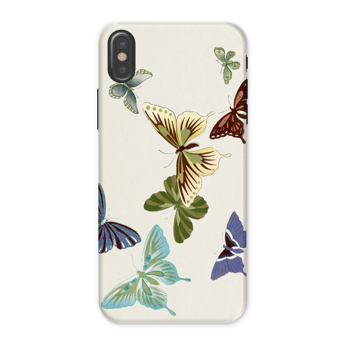 Japanese Butterflies Kamisaka Sekka Iphone Case, x / Matte, Phone Case Decorated Colorful Butterfly Illustrations