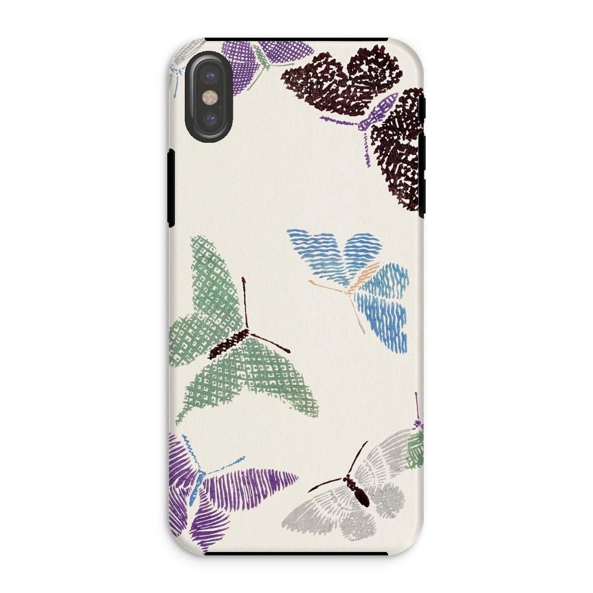 Japanese Butterflies Kamisaka Sekka Iphone Case, Xs / Matte, Phone Case Decorated Colorful Butterfly Patterns