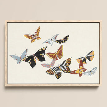 Japanese Butterflies - Kamisaka Sekka Kacho-e Art Print / Canvas, 18x12’’ / 46x31cm / Natural Frame, Posters Prints & Visual Artwork, Toby
