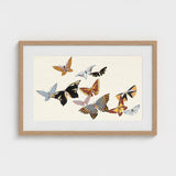 Japanese Butterflies - Kamisaka Sekka Kacho-e Art Print / Canvas Framed Artwork Collection Illustrated Colors Patterns Set, Chō Senshu,