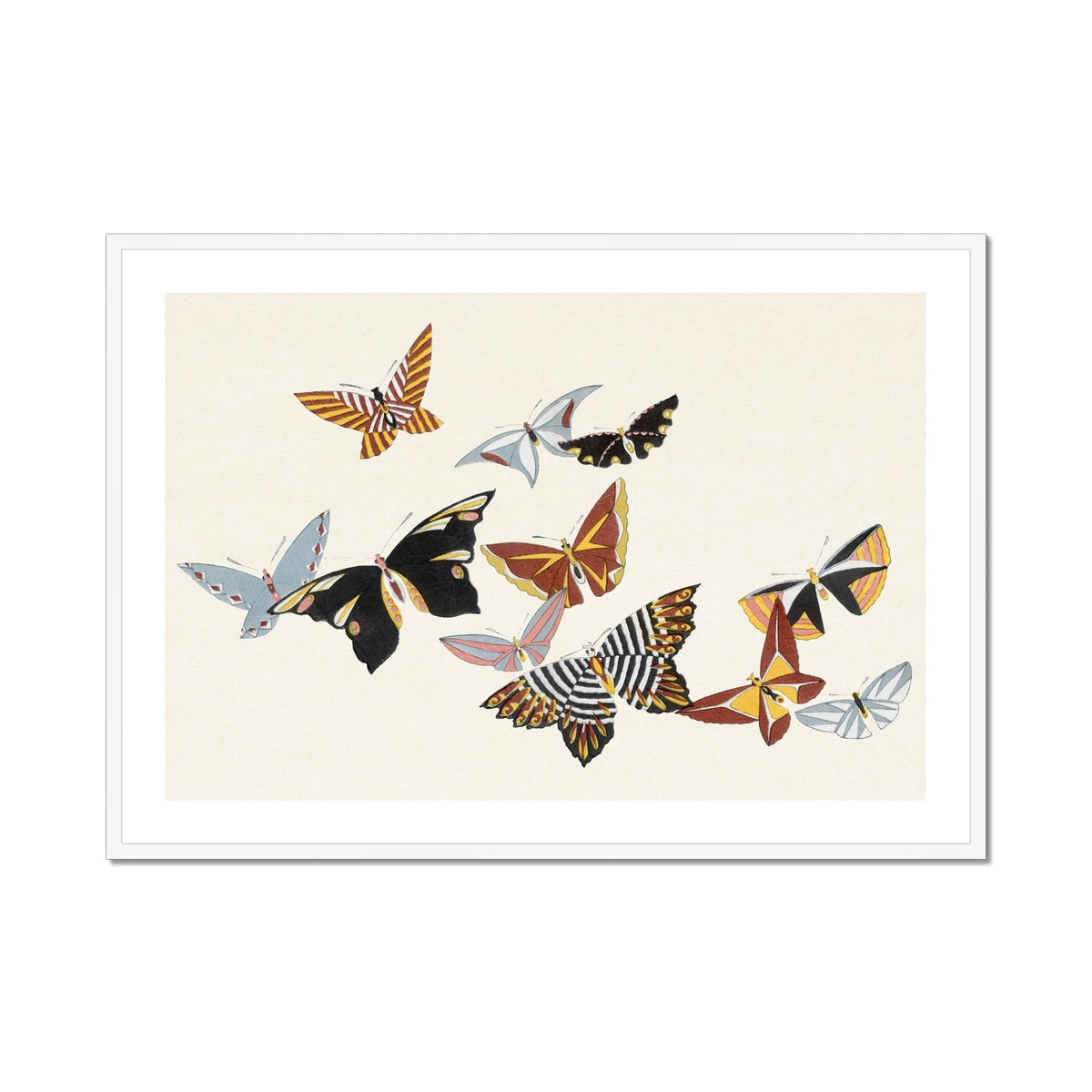 Japanese Butterflies - Kamisaka Sekka Kacho-e Art Print - Posters Prints & Visual Artwork