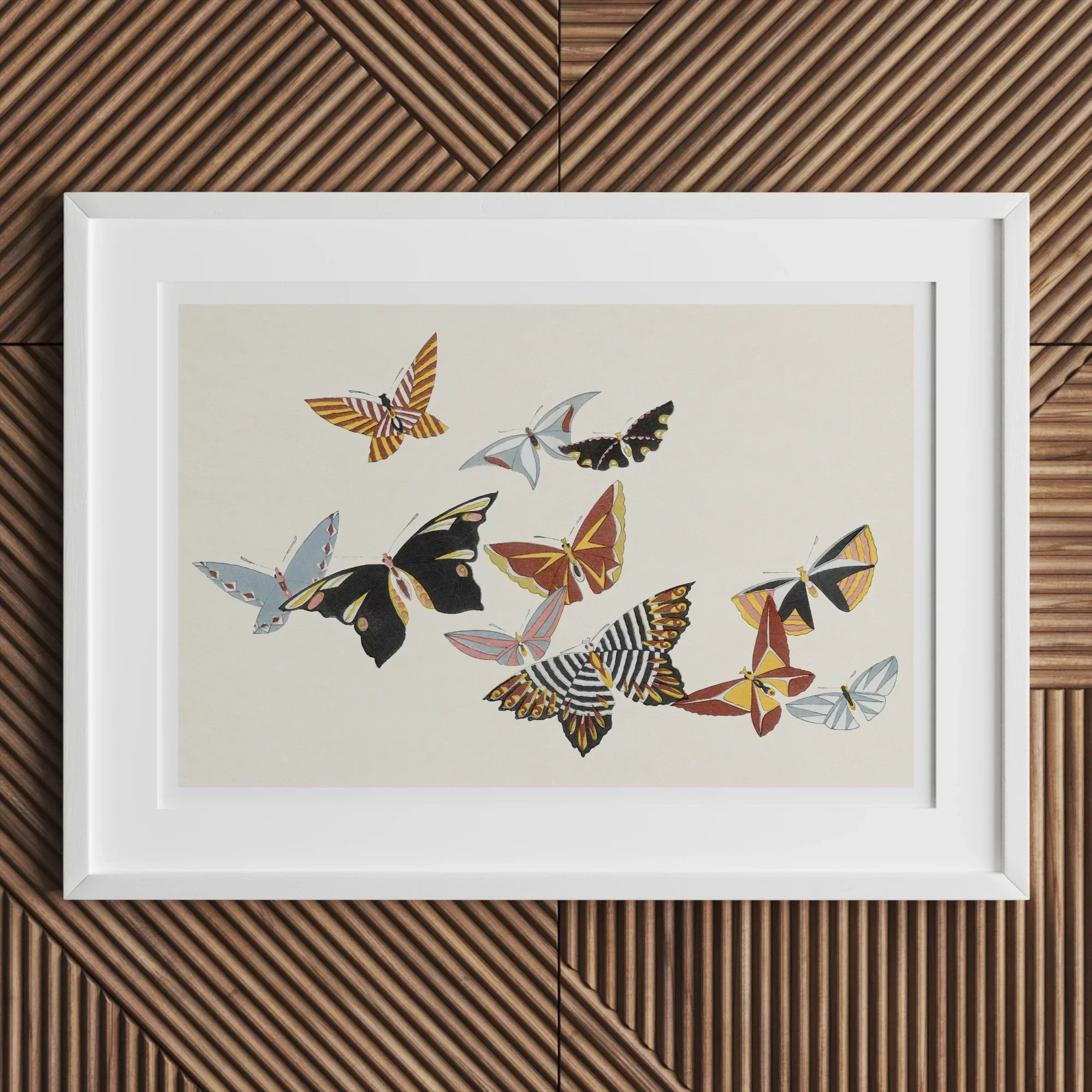 Japanese Butterflies - Kamisaka Sekka Kacho-e Art Print Posters Prints & Visual Artwork