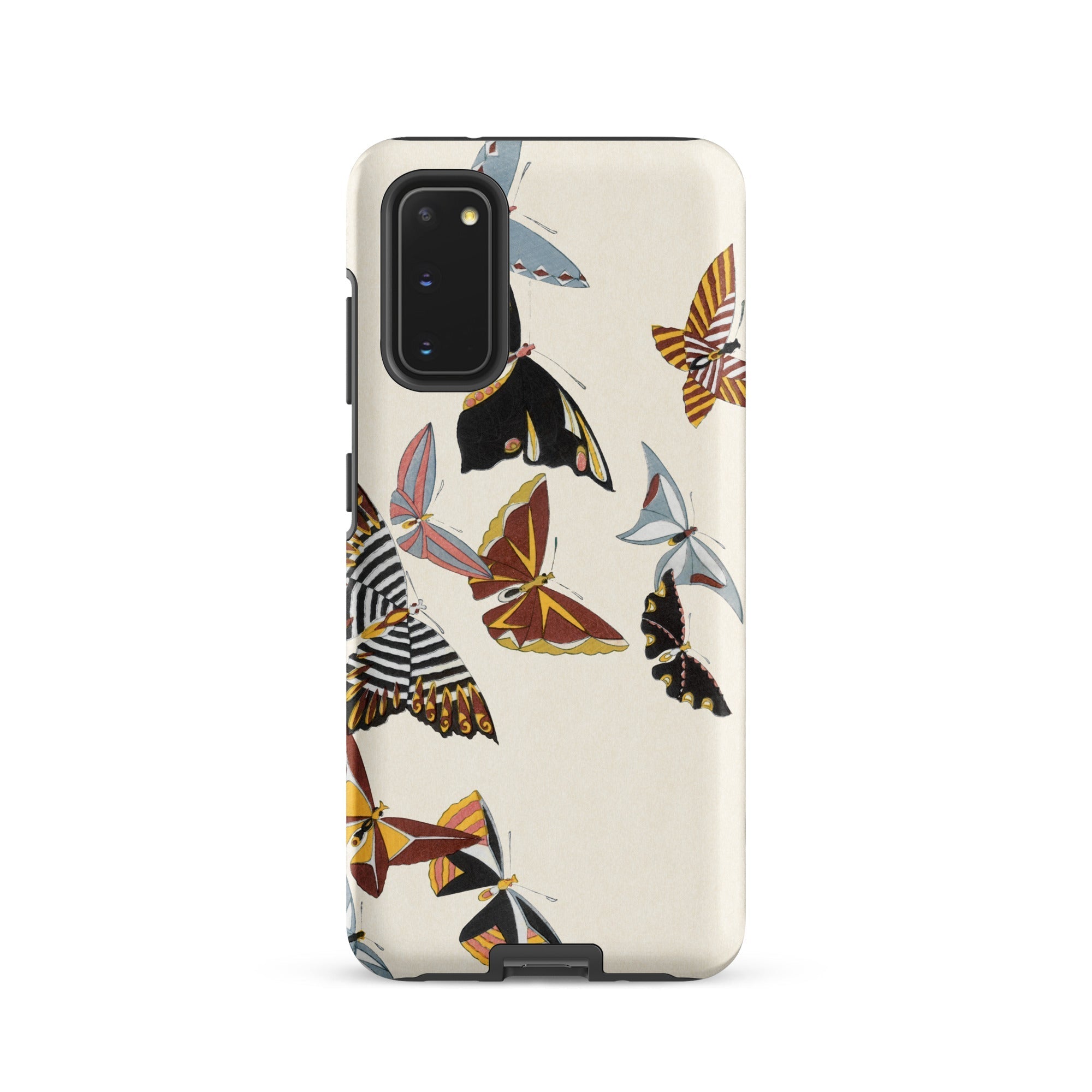 Japanese Butterflies Kamisaka Sekka Kacho e Samsung Case, Galaxy S20 / Matte, Cream Colored Smartphone Case Adorned Patterned Butterflies