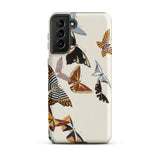Japanese Butterflies - Kamisaka Sekka Kacho-e Samsung Case, Galaxy S21 Plus / Matte, Phone Case Cream Background Colorful Butterfly Patterns
