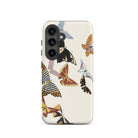 Japanese Butterflies Kamisaka Sekka Kacho e Samsung Case, Galaxy S24 / Matte, White Smartphone Case Colorful Butterfly Pattern