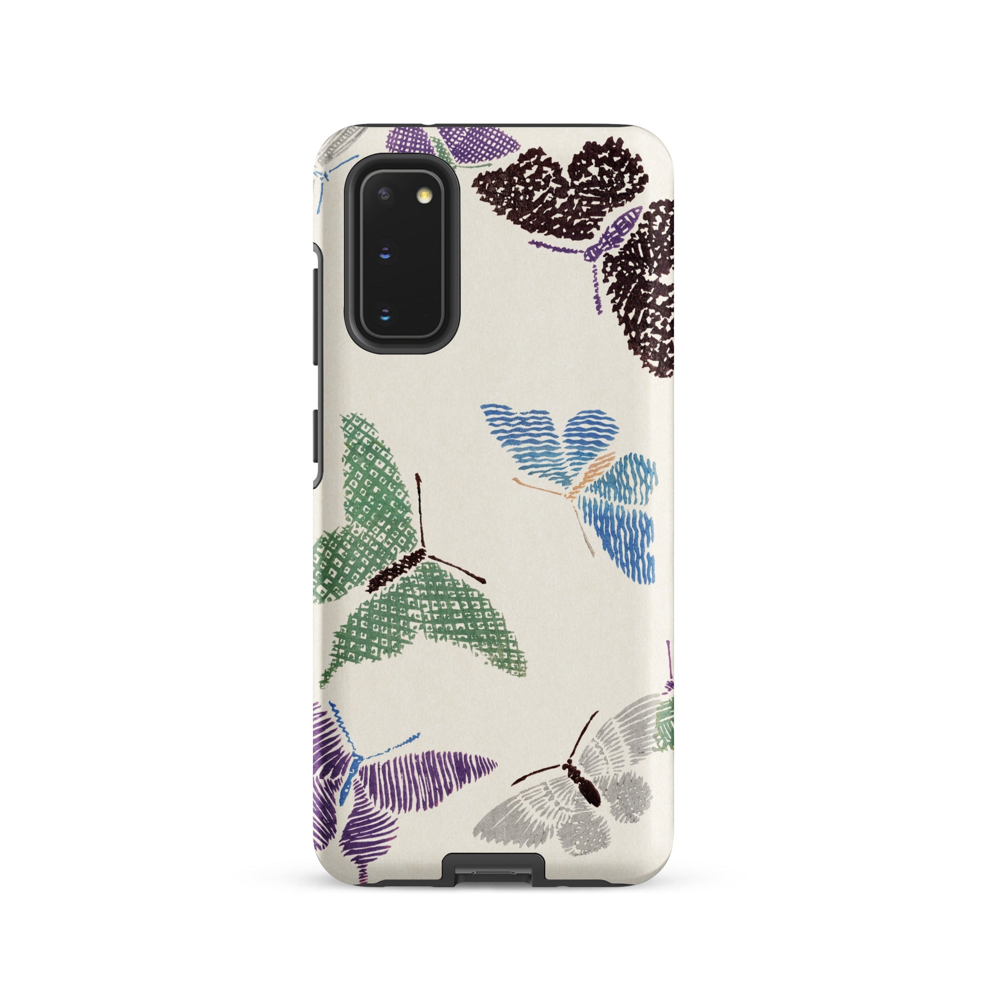 Japanese Butterflies Kamisaka Sekka Samsung Case, Galaxy S20 / Matte, Cream Colored Phone Case Black Camera Module Pattern Purple