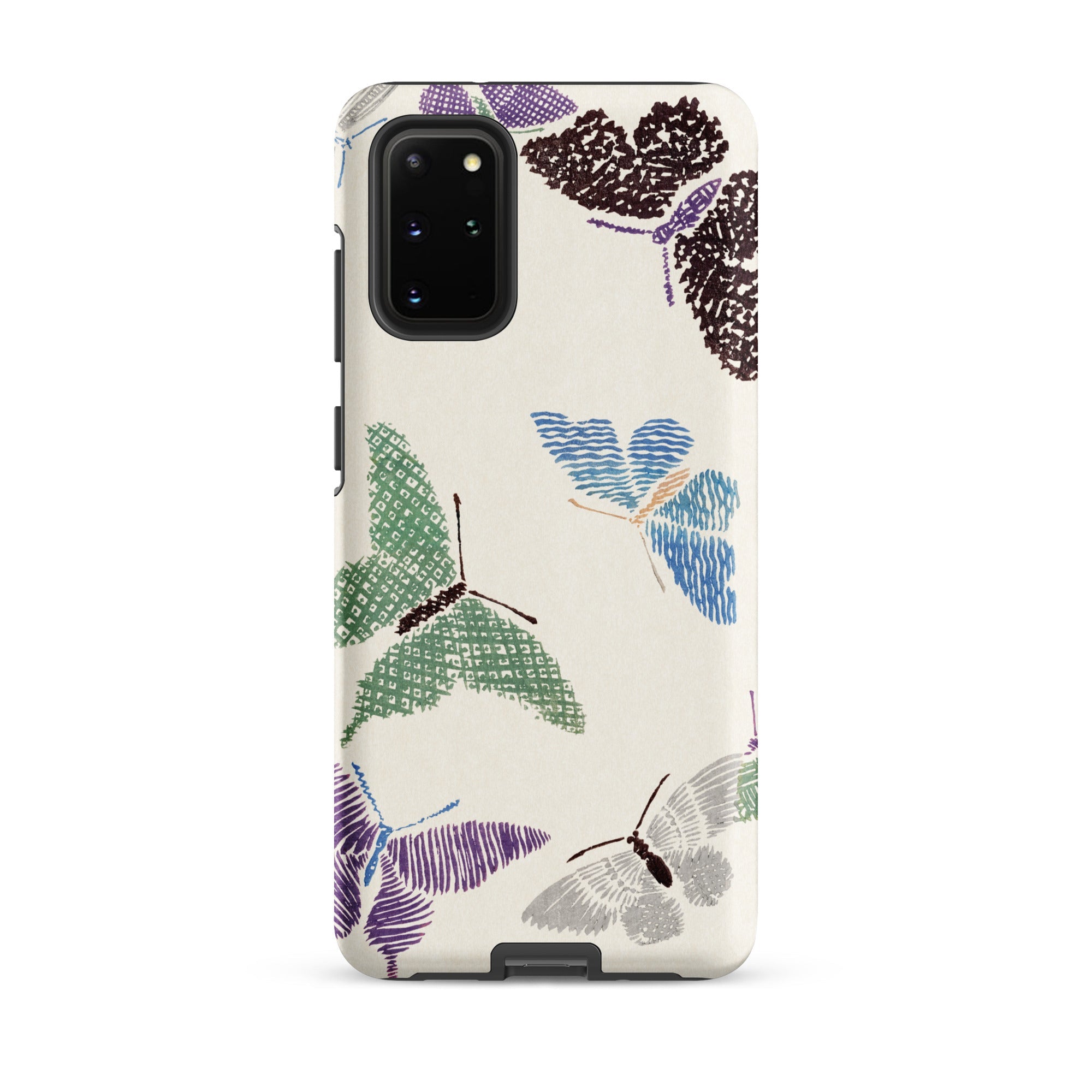 Japanese Butterflies Kamisaka Sekka Samsung Case, Galaxy S20 Plus / Matte, White Phone Case Colorful Butterfly Pattern