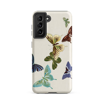 Japanese Butterflies - Kamisaka Sekka Samsung Case, Galaxy S21 Fe / Matte, White Smartphone Case Butterfly Pattern