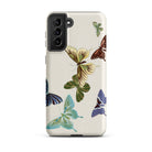 Japanese Butterflies Kamisaka Sekka Samsung Case, Galaxy S21 Plus / Matte, Beige Phone Case Colorful Butterfly Design
