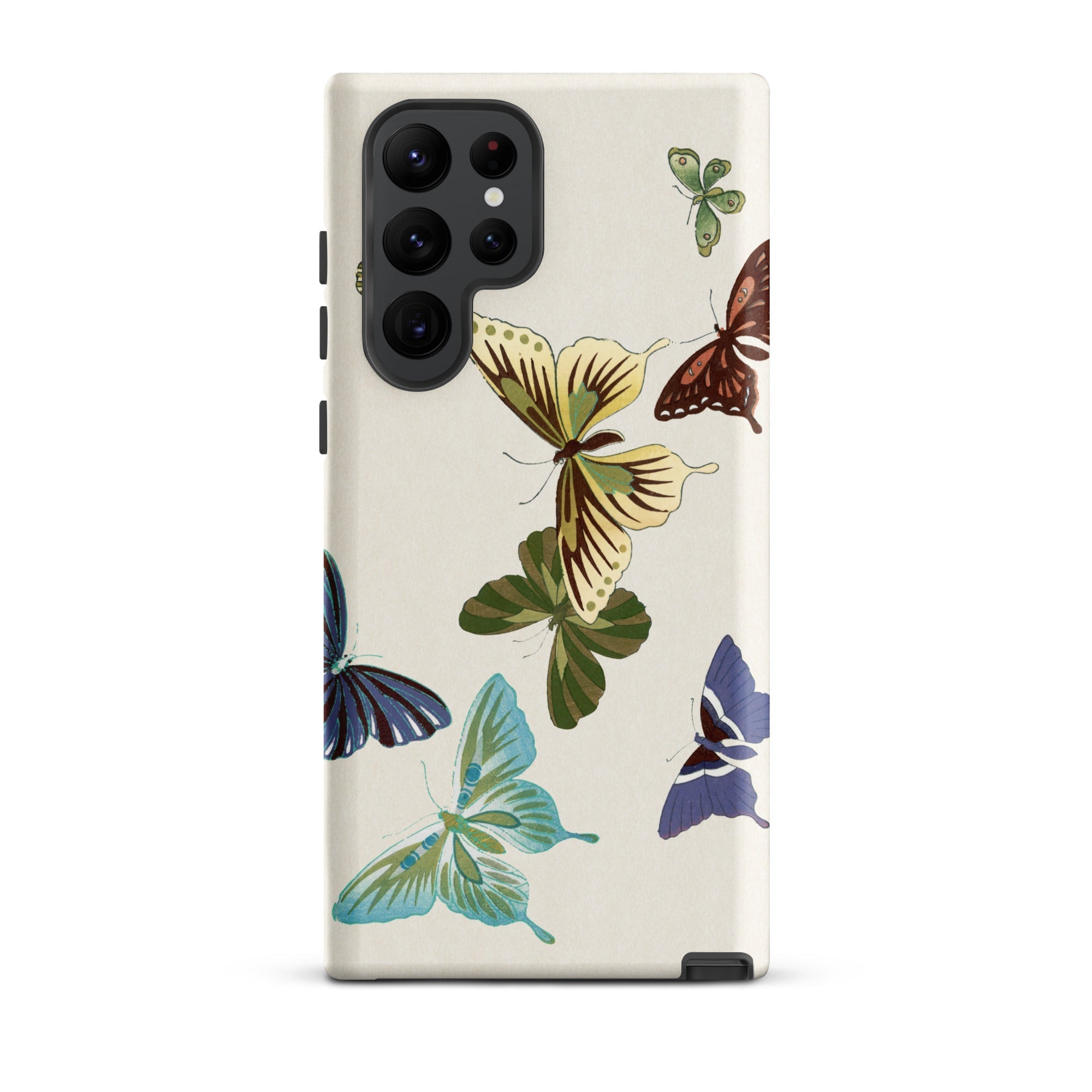 Japanese Butterflies Kamisaka Sekka Samsung Case, Galaxy S22 Ultra / Matte, White Phone Case Butterfly Print
