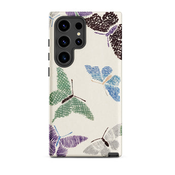 Japanese Butterflies - Kamisaka Sekka Samsung Case, Galaxy S24 Ultra / Matte, White Phone Case Colorful Butterfly Pattern