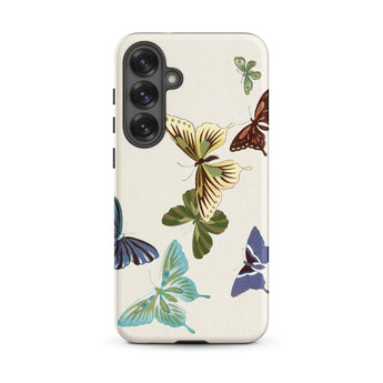 Japanese Butterflies - Kamisaka Sekka Samsung Case, Galaxy S25 Plus / Matte, White Phone Case Adorned Colorful Butterfly Designs