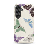 Japanese Butterflies - Kamisaka Sekka Samsung Case, Galaxy S25 Plus / Matte, White Phone Case Multicolored Butterfly Designs