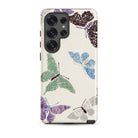 Japanese Butterflies Kamisaka Sekka Samsung Case, Galaxy S25 Ultra / Matte, Smartphone Case Pattern Colorful Stylized Butterflies