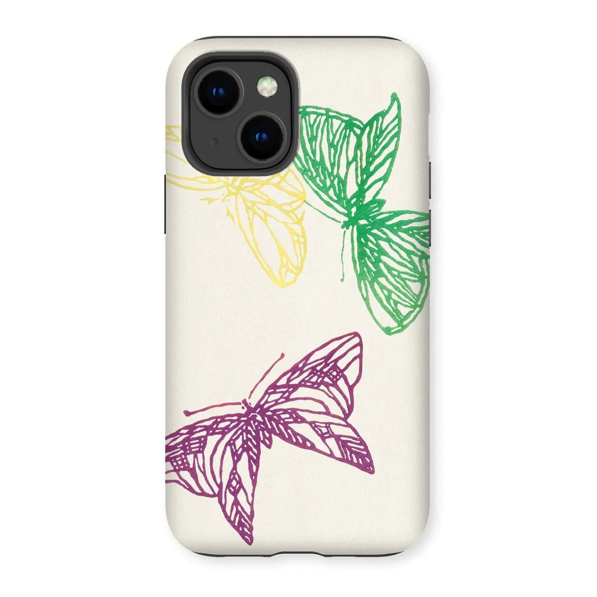 Pink Yellow & Green Butterflies - Kamisaka Sekka Iphone Case 14 / Matte Mobile Phone Cases