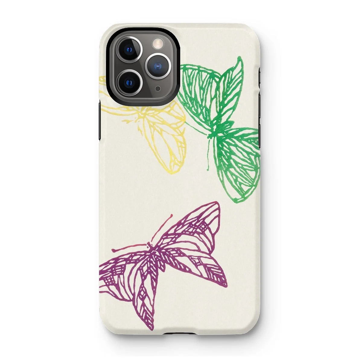 Pink Yellow & Green Butterflies - Kamisaka Sekka Iphone Case 11 Pro / Matte Mobile Phone Cases