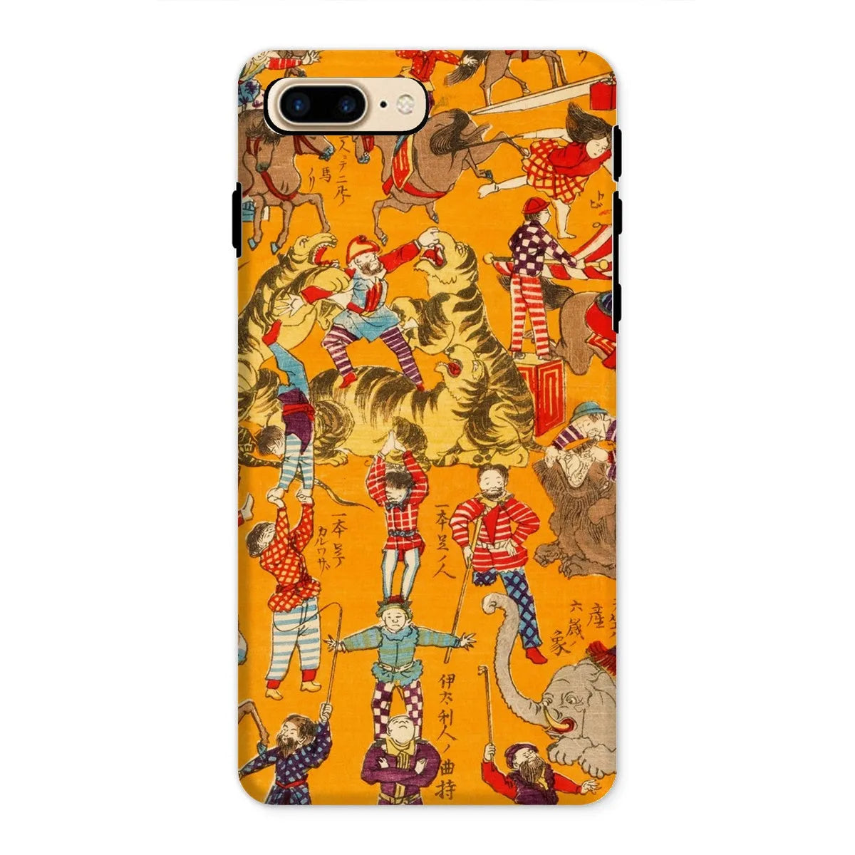 Japanese Circus Woodcut - Edo Period Poster Art Phone Case - Iphone 8 Plus / Matte - Mobile Phone Cases - Aesthetic Art