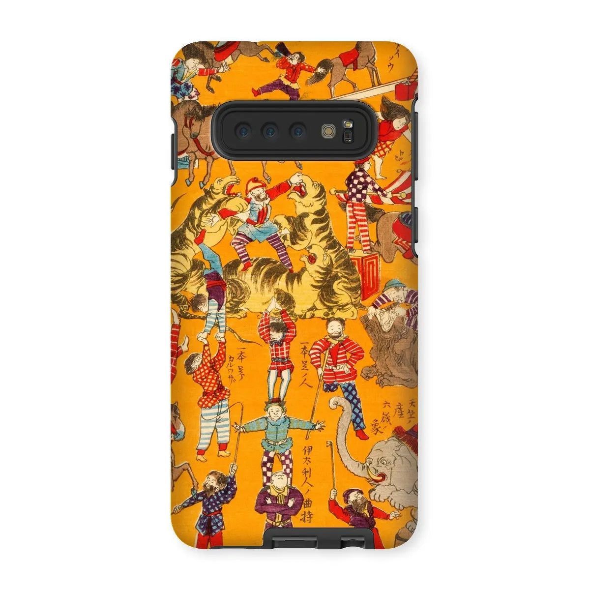 Japanese Circus Woodcut - Edo Period Poster Art Phone Case - Samsung Galaxy S10 / Matte - Mobile Phone Cases