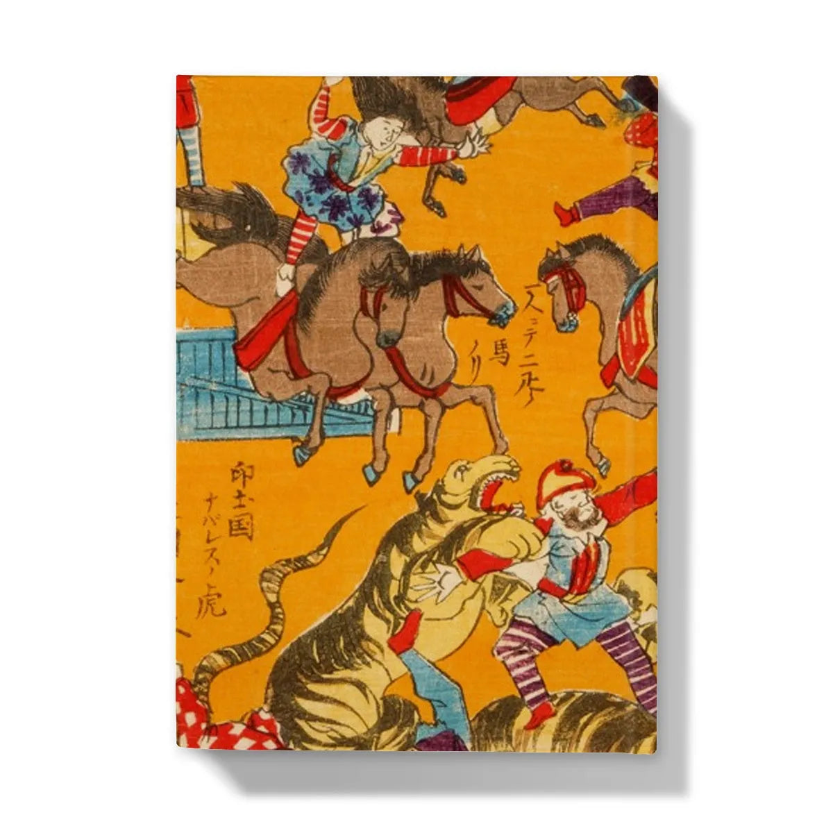 Japanese Circus Woodcut Hardback Journal - Notebooks & Notepads - Aesthetic Art